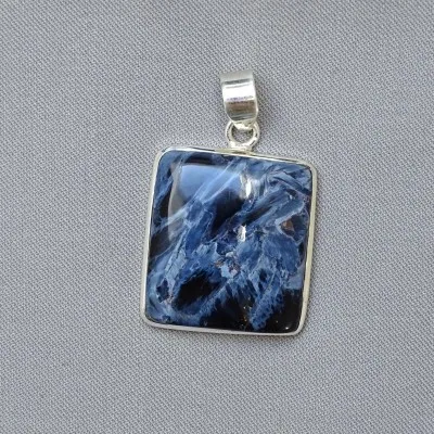 Pietersit natural mineral pendant in silver 12.4g, Namibia