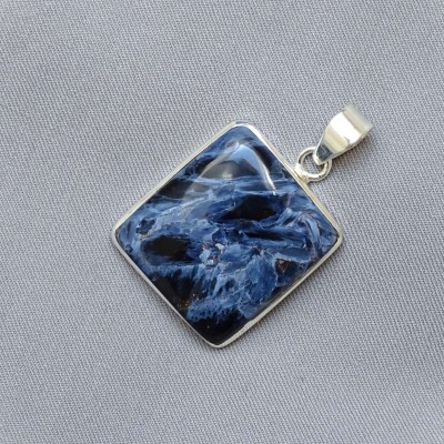 Pietersit natural mineral pendant in silver 12.4g, Namibia