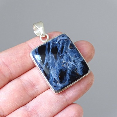 Pietersit natural mineral pendant in silver 12.4g, Namibia