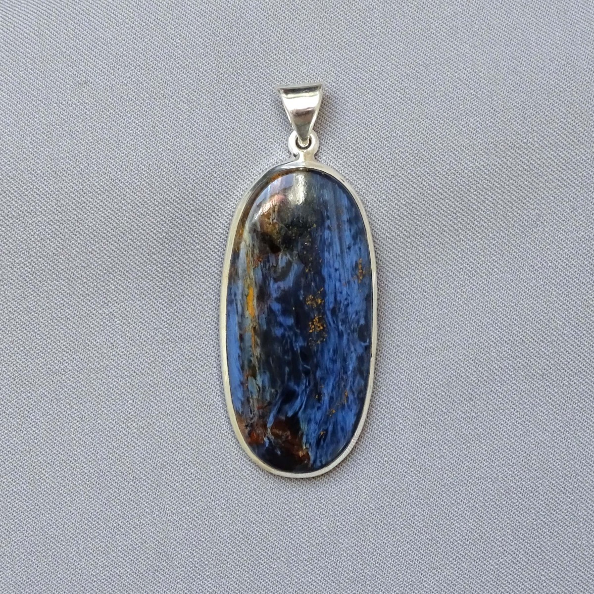 Pietersit natural mineral pendant in silver 15.2g, Namibia