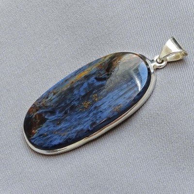 Pietersit natural mineral pendant in silver 15.2g, Namibia