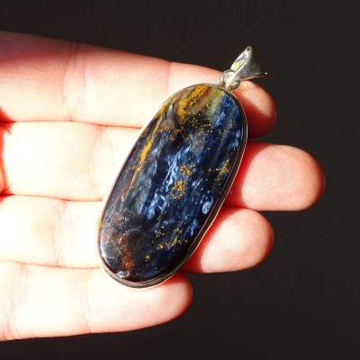 Pietersit natural mineral pendant in silver 15.2g, Namibia