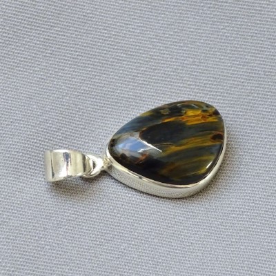 Pietersit natural mineral pendant in silver 5.3g, Namibia