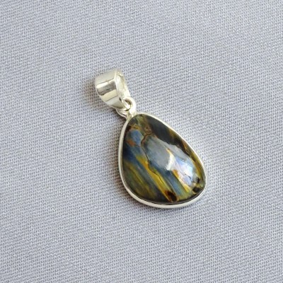 Pietersit natural mineral pendant in silver 5.3g, Namibia