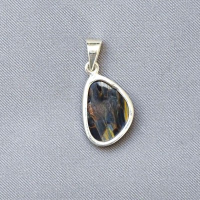 Pietersit natural mineral pendant in silver 5.3g, Namibia