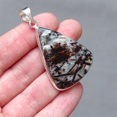 Astrophyllite pendant in silver 13.9g, Russia