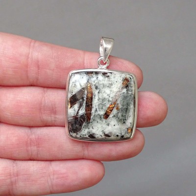 Astrophyllite pendant in silver 11,7g, Russia