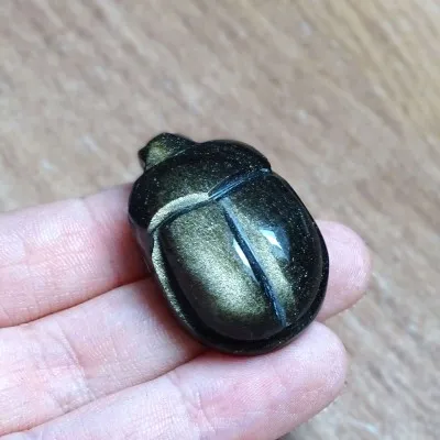 Golden Obsidian Scarabeus (Sacred Scarab), Mexico