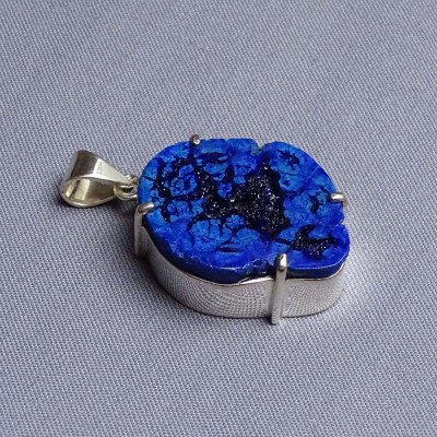 Azurite pendant in silver 15.2g, Russia