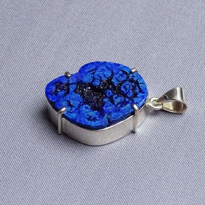 Azurite pendant in silver 15.2g, Russia