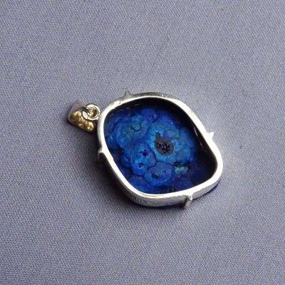 Azurite pendant in silver 15.2g, Russia