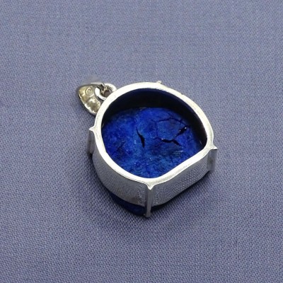 Azurite natural druse pendant in silver 10.4g, Russia