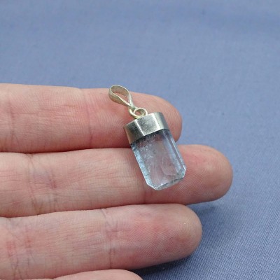 Aquamarine natural crystal pendant 2.5g, Afghanistan