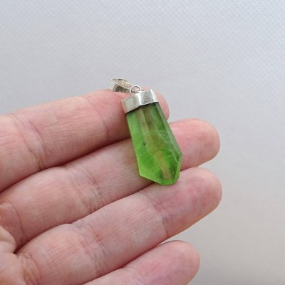 Peridot /Olivine natural crystal pendant 4.8g Pakistan