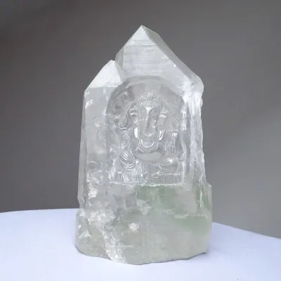 Goddess Parvati with Ganesha in Himalayan crystal 3919g, Pakistan