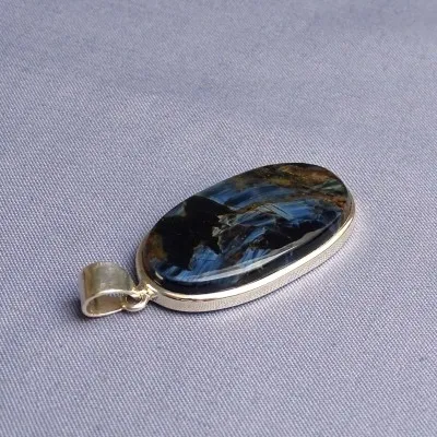 Pietersit natural mineral pendant in silver 14.4g, Namibia