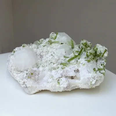 Pollucite rare collector's mineral crystals combined with tourmaline 2228g, Afghanistan