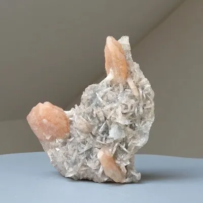 Apophyllite druse crystals and stilbite 178g, India