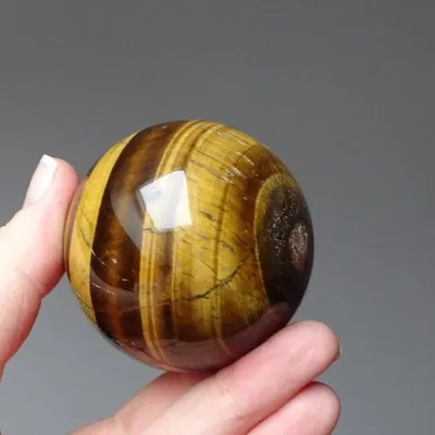 Tiger's eye polished mineral sphere 227g, Namibia | MINERALS-STONES