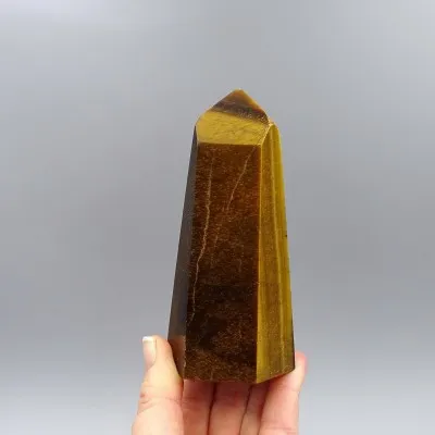 Polierte Tigeraugen-Mineralienkugel 327g, Namibia | MINERALS-STONES